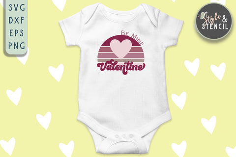 Valentine Be Mine Retro SVG - PNG, DXF, EPS, SVG, Cut File SVG Style and Stencil 