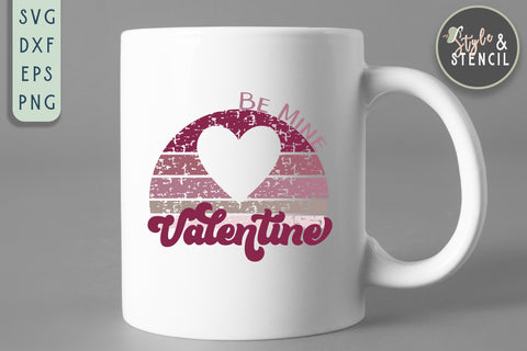 Valentine Be Mine Retro SVG - PNG, DXF, EPS, SVG, Cut File SVG Style and Stencil 