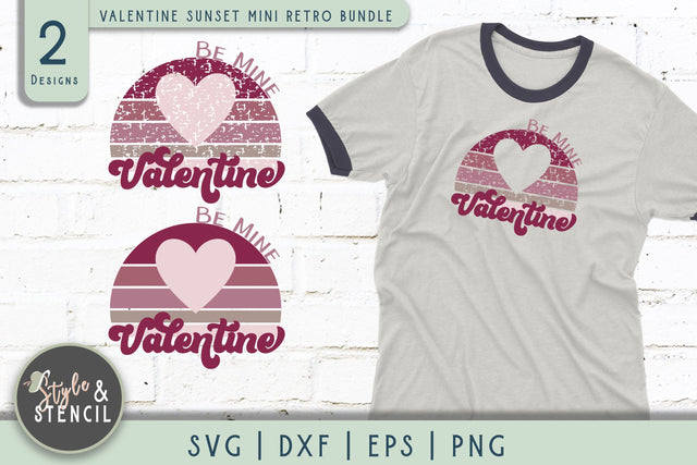 Valentine Be Mine Retro SVG - PNG, DXF, EPS, SVG, Cut File SVG Style and Stencil 