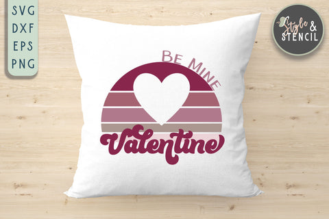 Valentine Be Mine Retro SVG - PNG, DXF, EPS, SVG, Cut File SVG Style and Stencil 