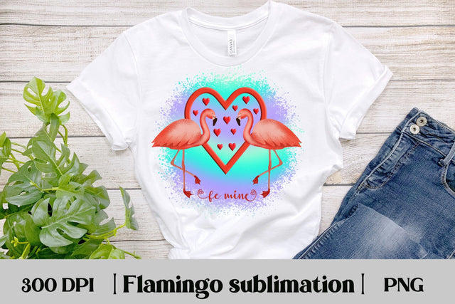 Valentine be mine sublimation | Flamingo sublimation design Sublimation Svetana Studio 