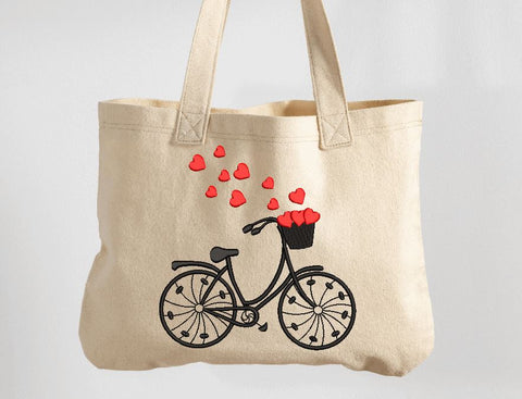 Valentine Bicycle with hearts Machine Embroidery Design (2) Embroidery/Applique DESIGNS Canada Embroidery 