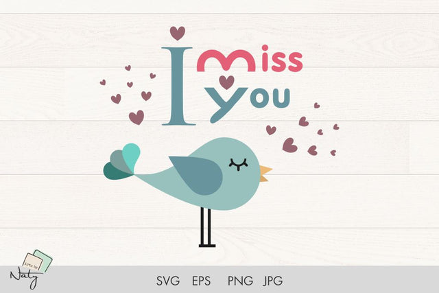 Valentine bird and hearts SVG clipart. SVG Arts By Naty 