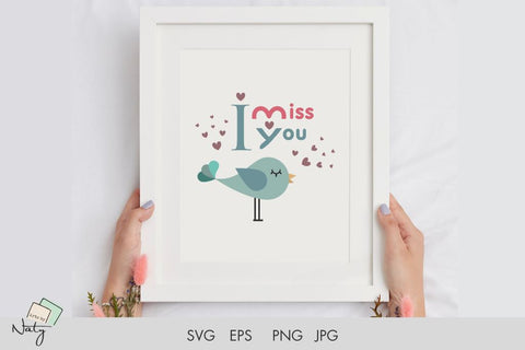 Valentine bird and hearts SVG clipart. SVG Arts By Naty 