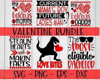 Valentine Bundle - 6 Designs - SVG PNG EPS DXF SVG On the Beach Boutique
