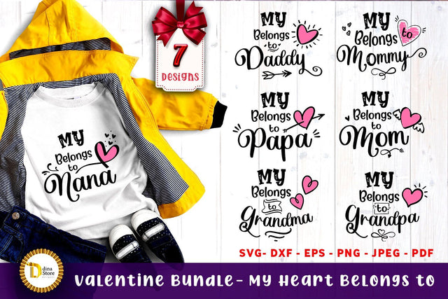 Valentine Bundle My Heart Belongs to SVG Dina.store4art 