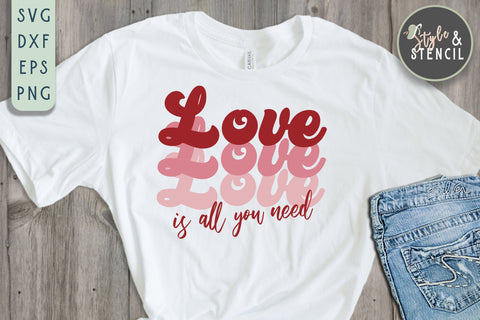 Valentine Bundle Retro SVG - PNG, DXF, EPS, SVG, Cut File SVG Style and Stencil 