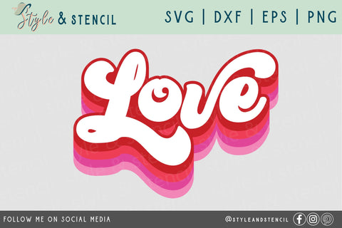 Valentine Bundle Retro SVG - PNG, DXF, EPS, SVG, Cut File SVG Style and Stencil 