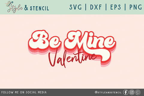 Valentine Bundle Retro SVG - PNG, DXF, EPS, SVG, Cut File SVG Style and Stencil 