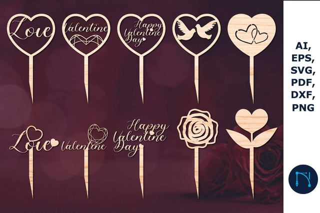 Valentine Cake Topper SVG Bundle SVG MD JOYNAL ABDIN 