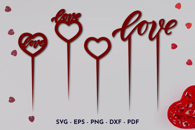Valentine cake topper svg. Love. Cupcake topper. SVG Angelina Semenova 