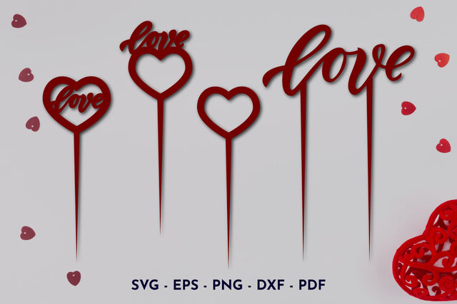 Valentine cake topper svg. Love. Cupcake topper. SVG Angelina Semenova 