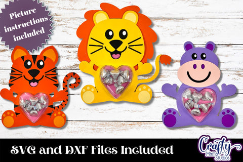 Valentine Candy Dome Holder, Animal Candy Ornament Bundle 1 SVG Crafty Mama Studios 