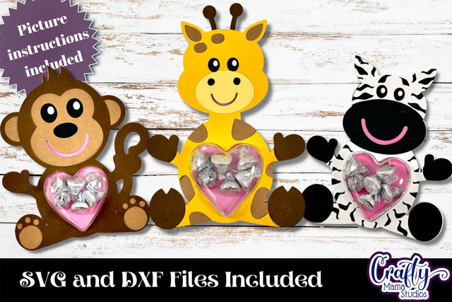 Valentine Candy Dome Holder, Animal Candy Ornament Bundle 2 SVG Crafty Mama Studios 