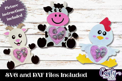 Valentine Candy Dome Holder, Animal Candy Ornament Bundle 3 SVG Crafty Mama Studios 