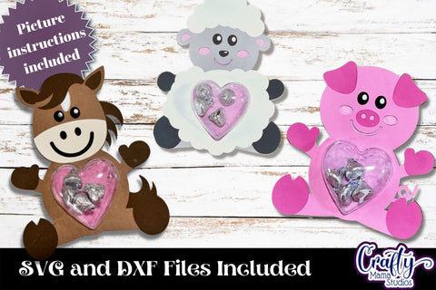 Valentine Candy Dome Holder, Animal Candy Ornament Bundle 4 SVG Crafty Mama Studios 