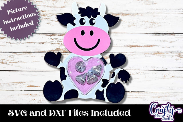 Valentine Candy Dome Holder, Animal Candy Ornament Cow Svg SVG Crafty Mama Studios 