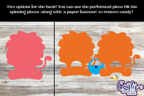 Valentine Candy Dome Holder, Animal Candy Ornament Lion Svg SVG Crafty Mama Studios 