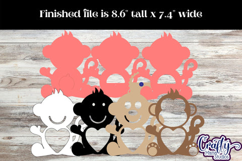 Valentine Candy Dome Holder, Animal Candy Ornament Monkey SVG Crafty Mama Studios 