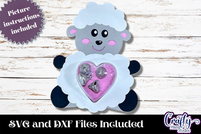 Valentine Candy Dome Holder, Animal Candy Ornament Sheep Svg SVG Crafty Mama Studios 