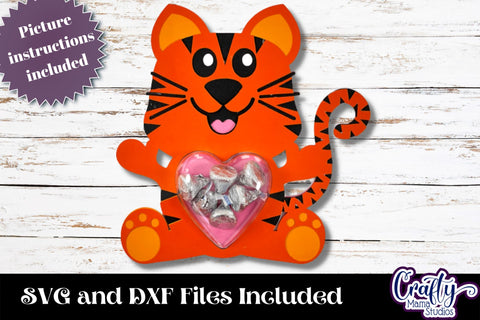 Valentine Candy Dome Holder, Animal Candy Ornament Tiger Svg SVG Crafty Mama Studios 