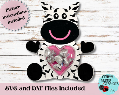 Valentine Candy Dome Holder, Animal Candy Ornament Zebra Svg SVG Crafty Mama Studios 