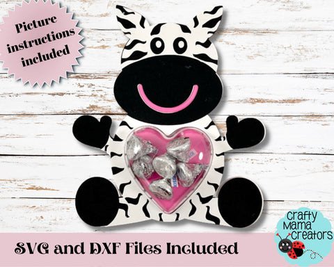 Valentine Candy Dome Holder, Animal Candy Ornament Zebra Svg SVG Crafty Mama Studios 