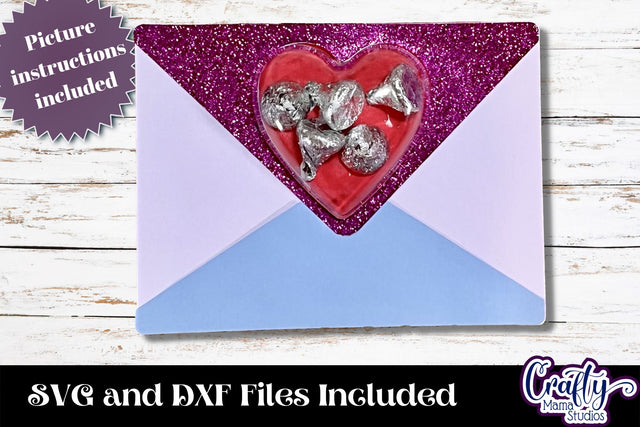 Valentine Candy Dome Holder, Envelope Candy Ornament Svg SVG Crafty Mama Studios 