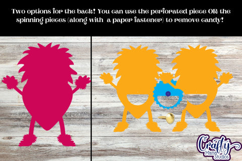 Valentine Candy Dome Holder, Furry Monster Candy Ornament SVG Crafty Mama Studios 