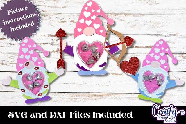 Valentine Candy Dome Holder, Gnome Candy Ornament Bundle Svg SVG Crafty Mama Studios 