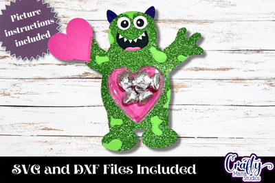 Valentine Candy Dome Holder, Love Monster Candy Ornament Svg SVG Crafty Mama Studios 