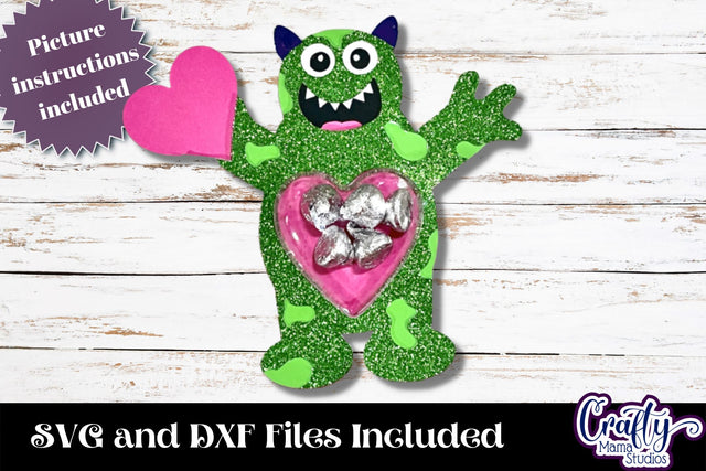 Valentine Candy Dome Holder, Love Monster Candy Ornament Svg SVG Crafty Mama Studios 