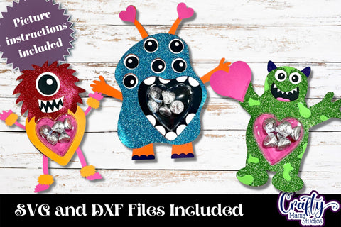 Valentine Candy Dome Holder, Monster Candy Bundle Ornament SVG Crafty Mama Studios 