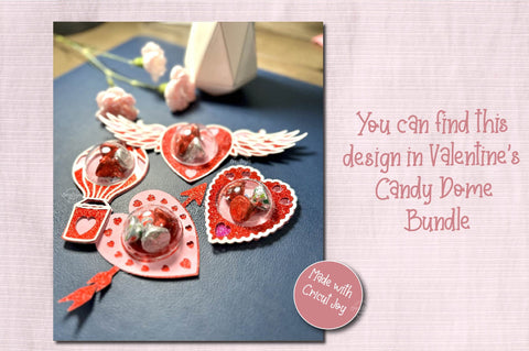 Valentine Candy Dome Holder SVG| Heart candy holder SVG| Valentine treat holder| Treat box SVG Createya Design 