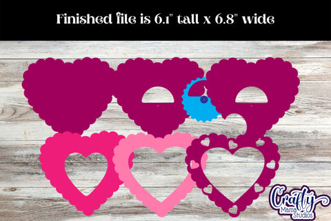 Valentine Candy Dome Holder, Triple Heart Candy Ornament Svg SVG Crafty Mama Studios 