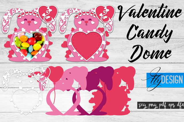 Valentine Candy Dome SVG | Candy Holders SVG | Treat Box SVG SVG Fly Design 