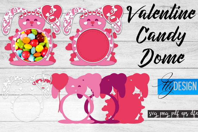 Valentine Candy Dome SVG | Candy Holders SVG | Treat Box SVG SVG Fly Design 