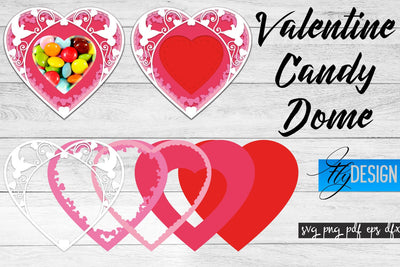 Valentine Candy Dome SVG | Candy Holders SVG | Treat Box SVG SVG Fly Design 
