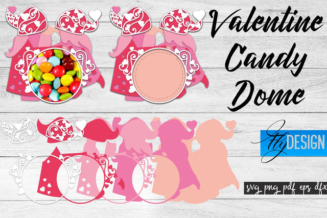 Valentine Candy Dome SVG | Candy Holders SVG | Treat Box SVG SVG Fly Design 