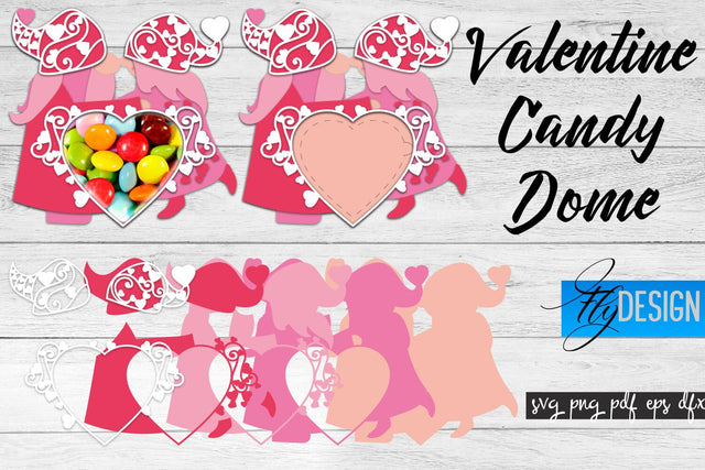 Valentine Candy Dome SVG | Candy Holders SVG | Treat Box SVG SVG Fly Design 