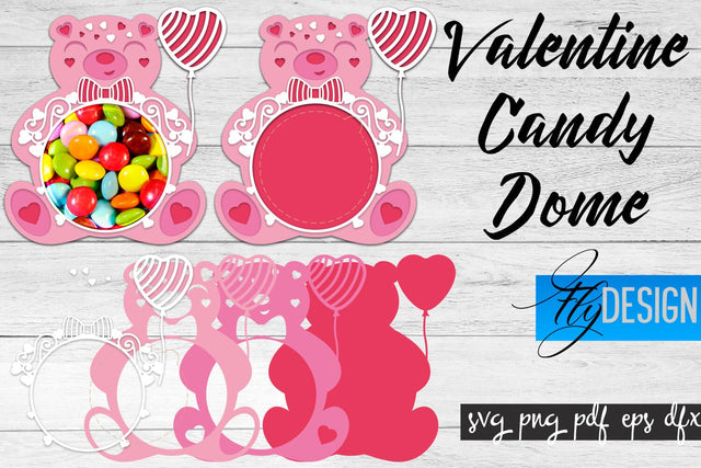 Valentine Candy Dome SVG | Candy Holders SVG | Treat Box SVG SVG Fly Design 