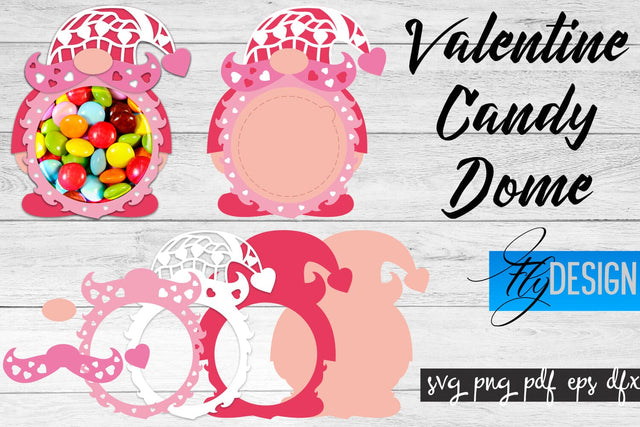 Valentine Candy Dome SVG | Candy Holders SVG | Treat Box SVG SVG Fly Design 
