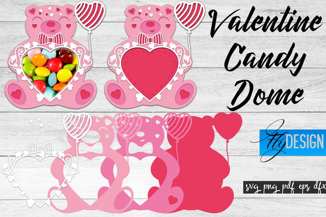 Valentine Candy Dome SVG | Candy Holders SVG | Treat Box SVG SVG Fly Design 