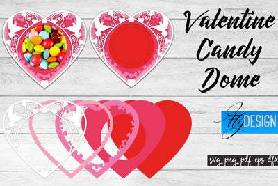Valentine Candy Dome SVG | Candy Holders SVG | Treat Box SVG SVG Fly Design 