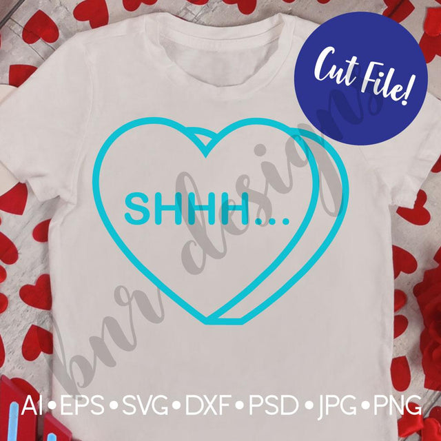 Valentine Candy Heart SVG SVG BNRDesignShop 