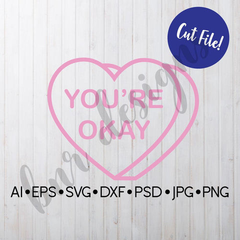 Valentine Candy Heart SVG SVG BNRDesignShop 