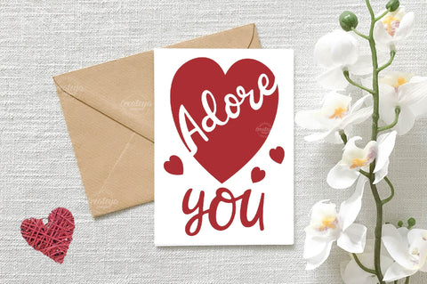 Valentine Card SVG| Heart card SVG template| Love cards| Greeting Card Template SVG| Printable SVG Createya Design 