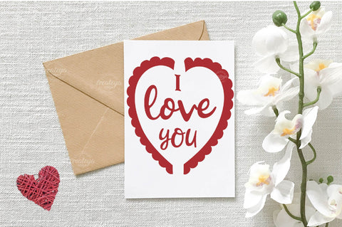 Valentine Card SVG| Heart card SVG template| Love cards| Greeting Card Template SVG| Printable SVG Createya Design 