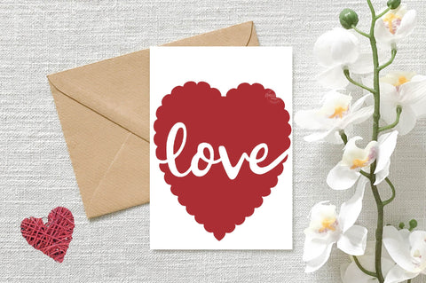Valentine Card SVG| Heart card SVG template| Love cards| Greeting Card Template SVG| Printable SVG Createya Design 