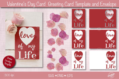 Valentine Card SVG| Heart card SVG template| Love cards| Greeting Card Template SVG| Printable SVG Createya Design 